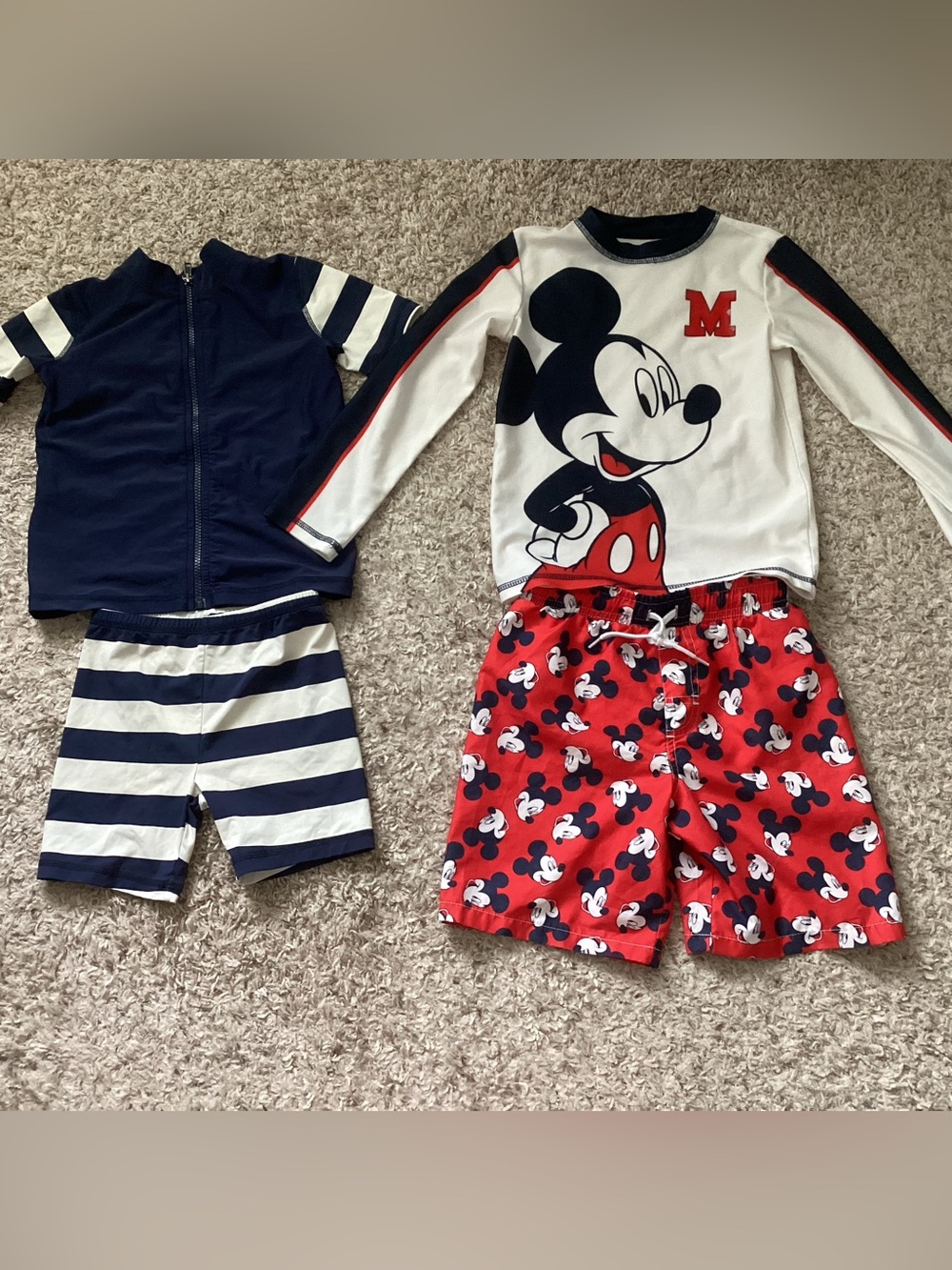 next Boys Mickey Mouse Pajama Sets in Red, White & Navy
